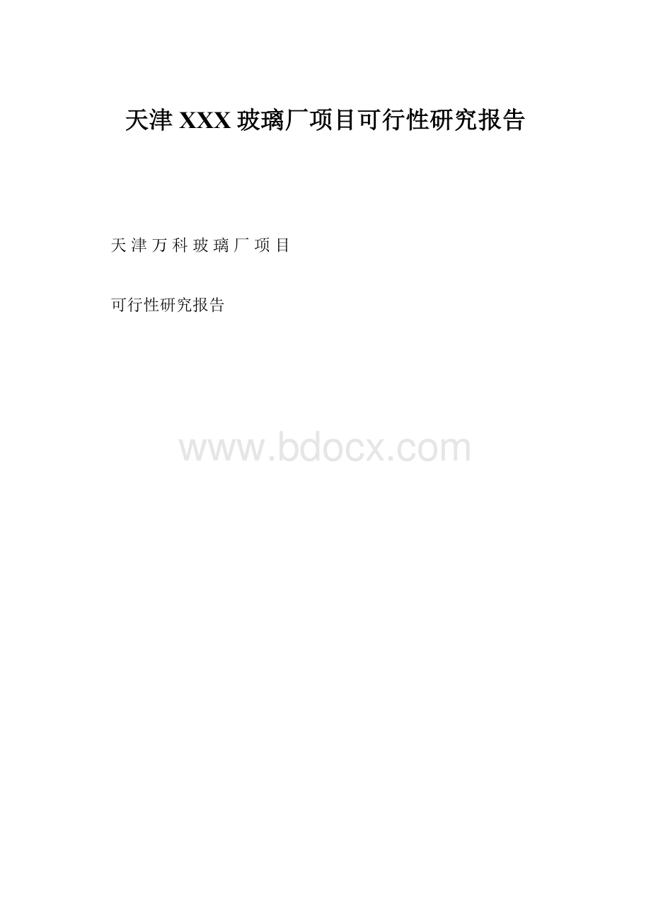 天津XXX玻璃厂项目可行性研究报告.docx