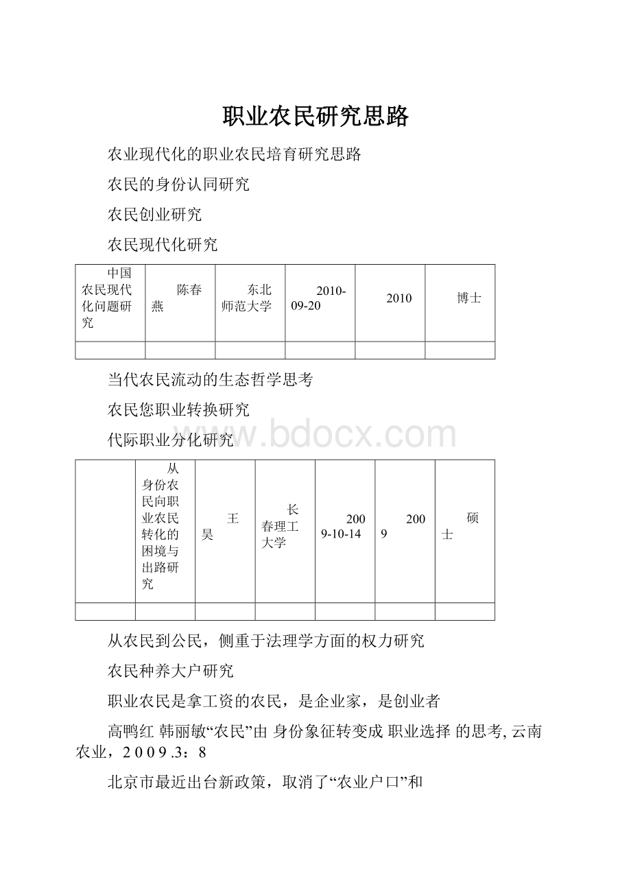 职业农民研究思路.docx