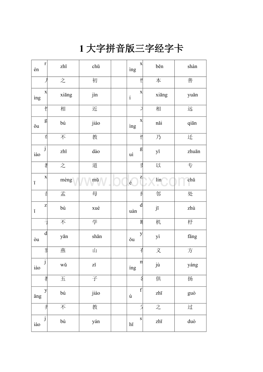 1大字拼音版三字经字卡.docx_第1页