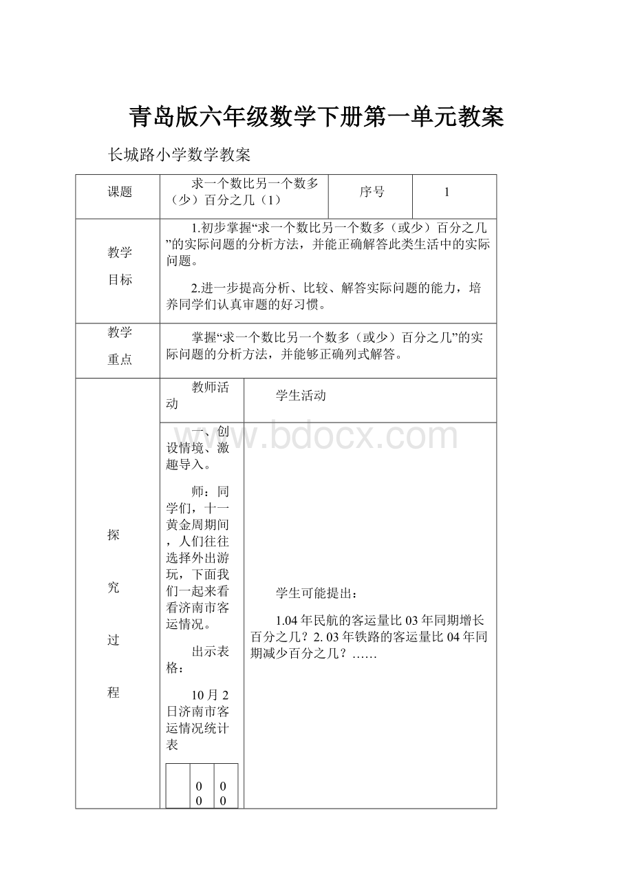 青岛版六年级数学下册第一单元教案.docx