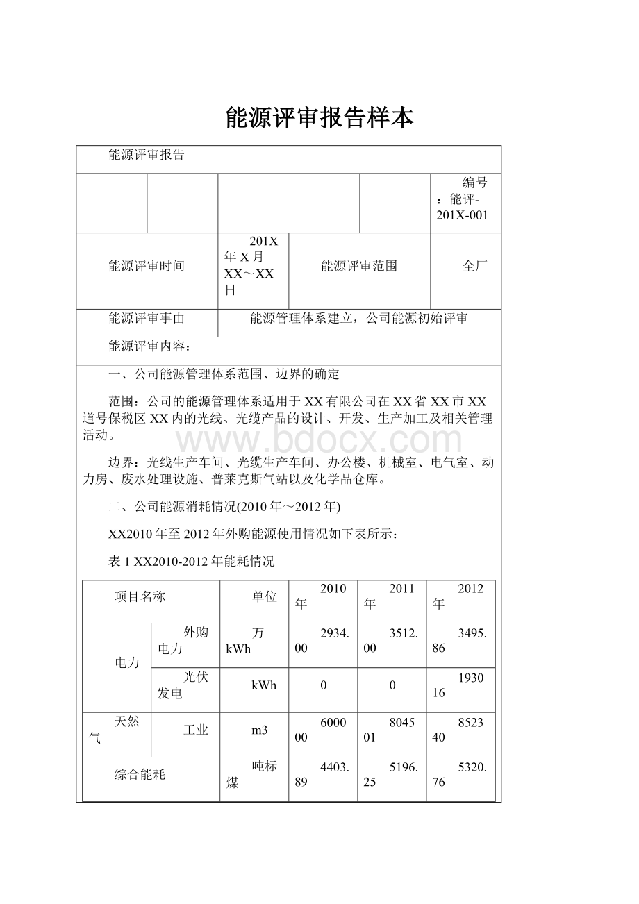 能源评审报告样本.docx