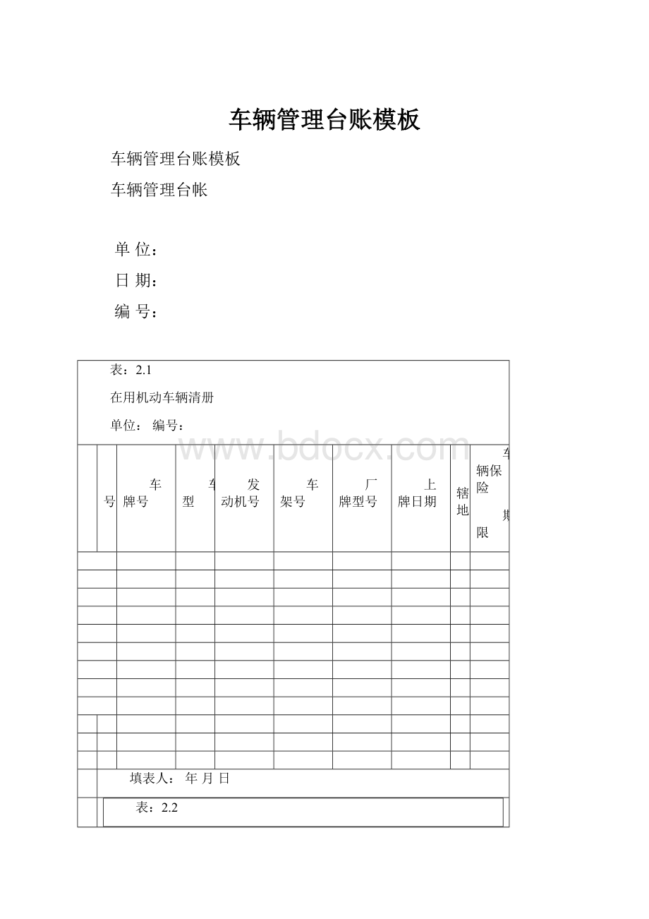 车辆管理台账模板.docx_第1页