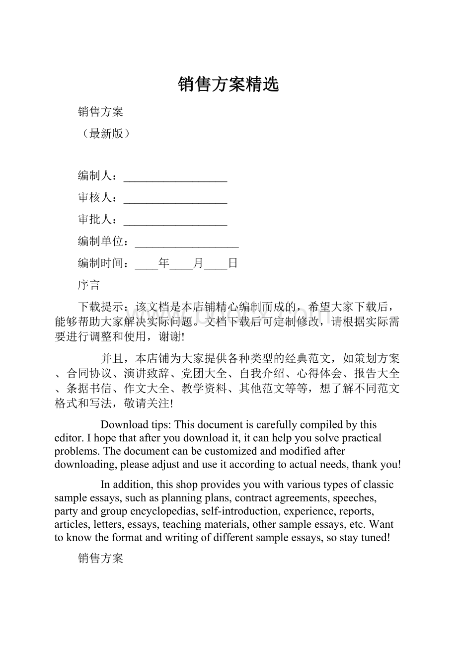 销售方案精选.docx