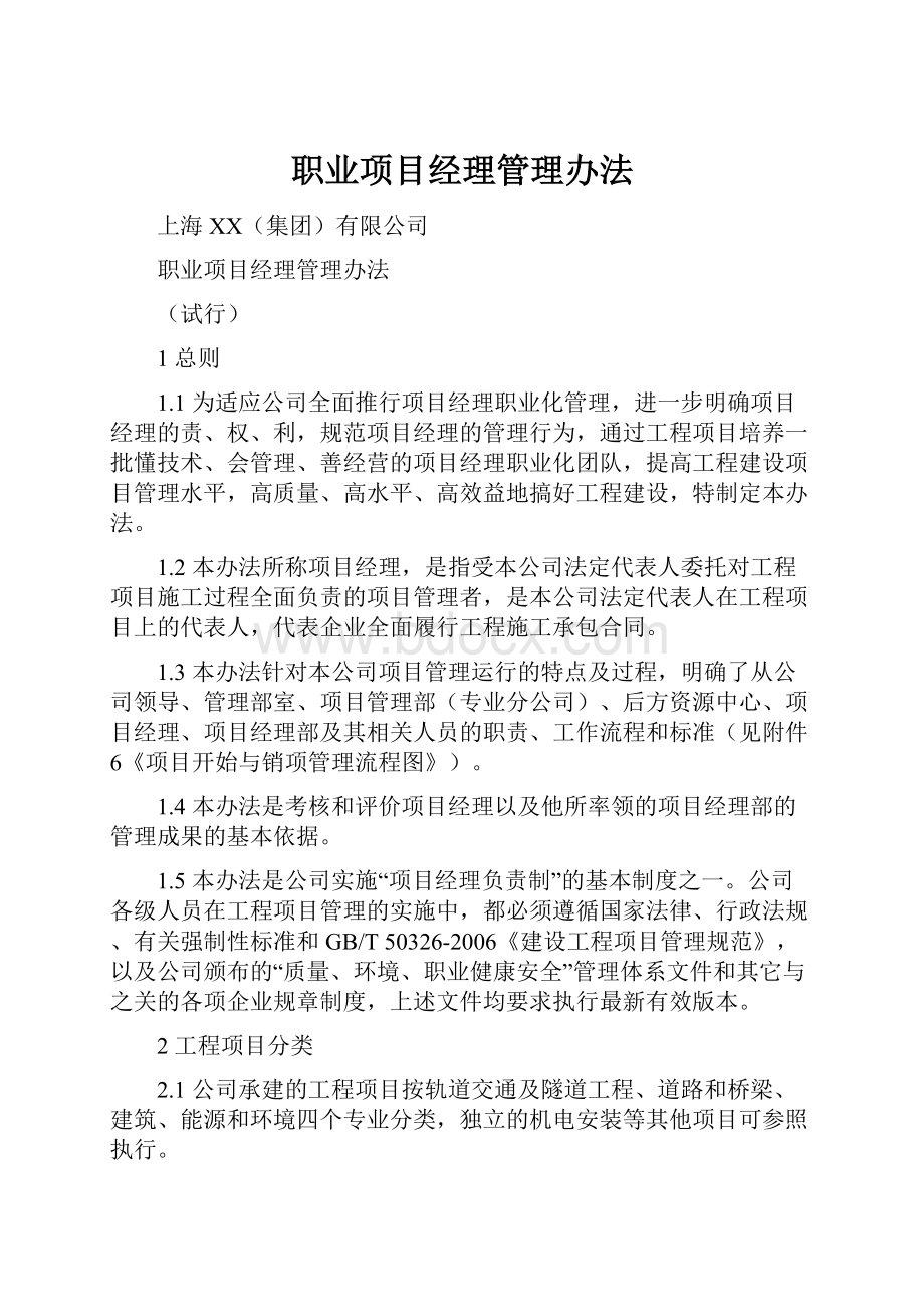 职业项目经理管理办法.docx