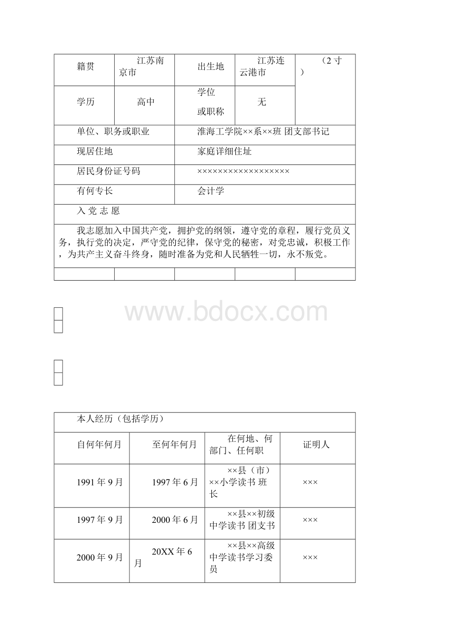 入党志愿书填写样本及填写规范.docx_第2页