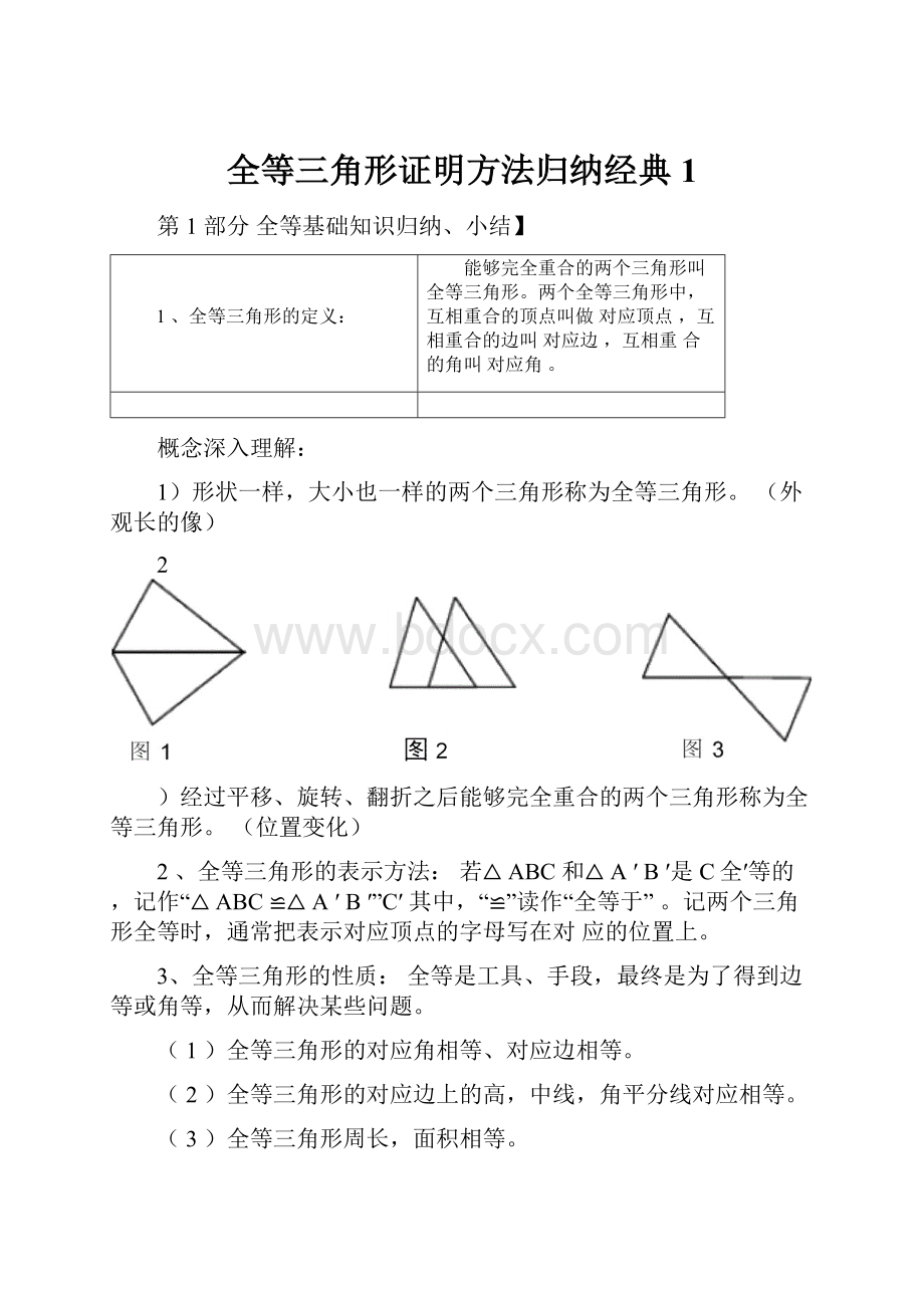 全等三角形证明方法归纳经典1.docx