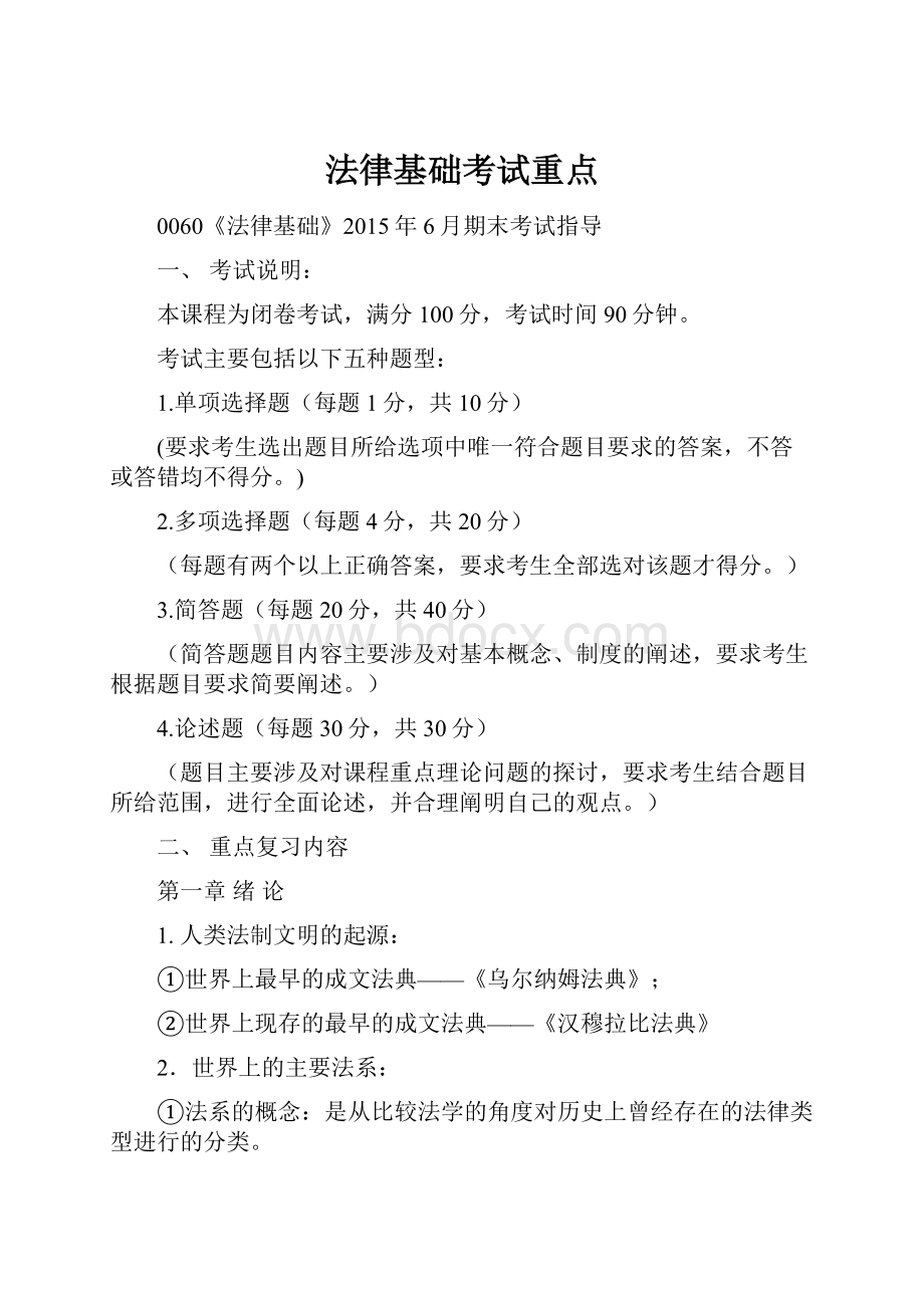 法律基础考试重点.docx_第1页