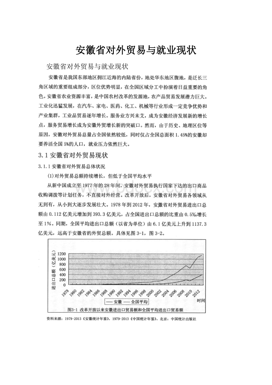 安徽省对外贸易与就业现状.docx_第1页