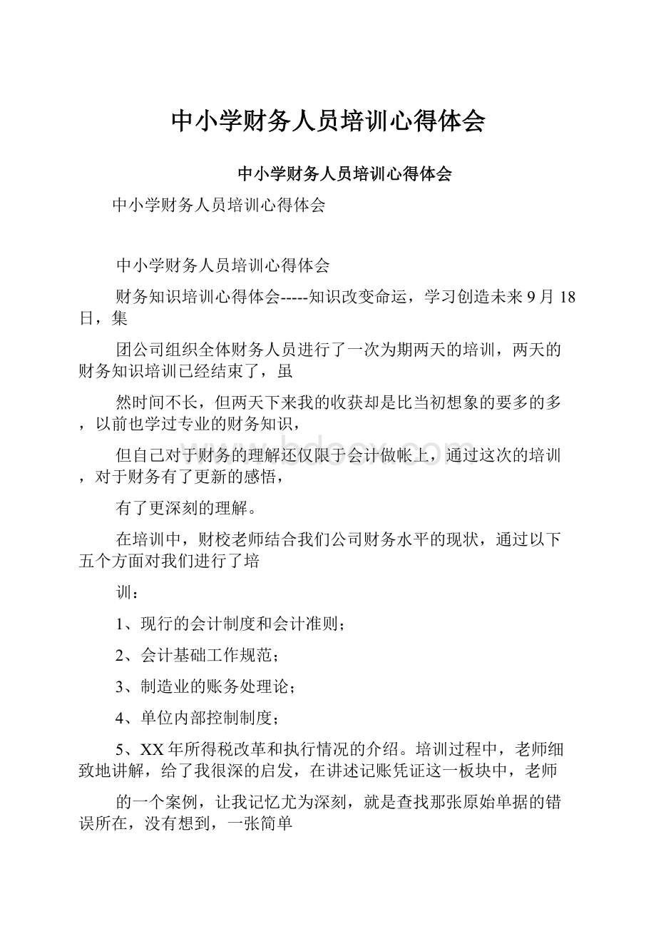 中小学财务人员培训心得体会.docx