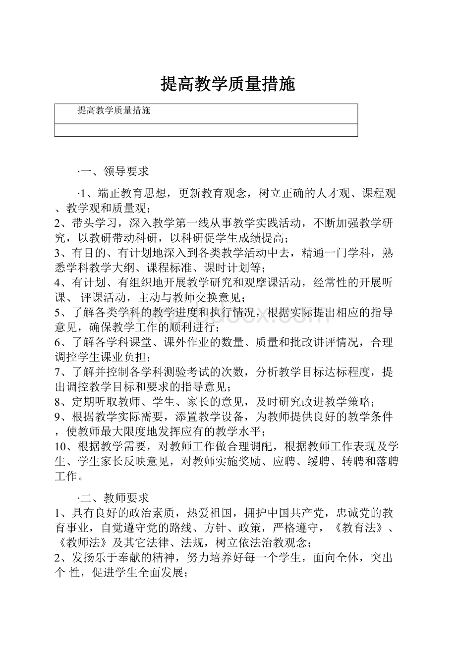 提高教学质量措施.docx_第1页