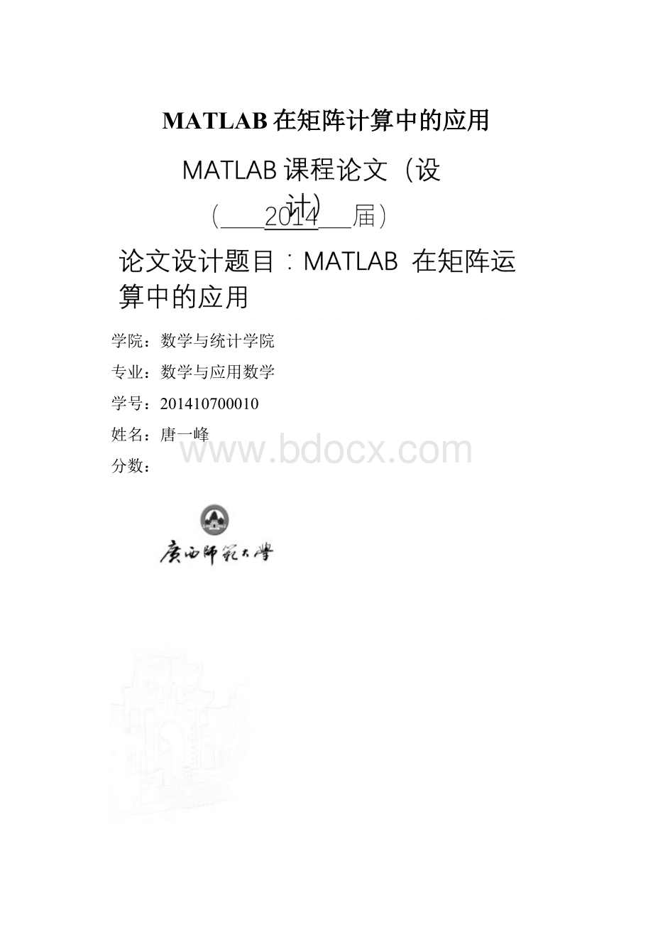 MATLAB在矩阵计算中的应用.docx