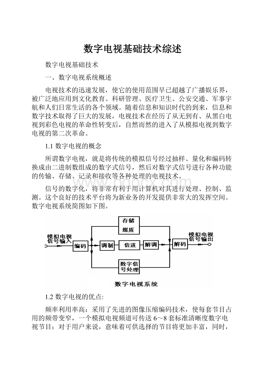 数字电视基础技术综述.docx