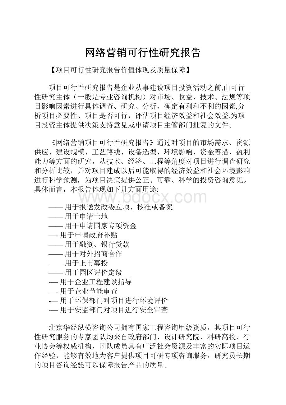 网络营销可行性研究报告.docx