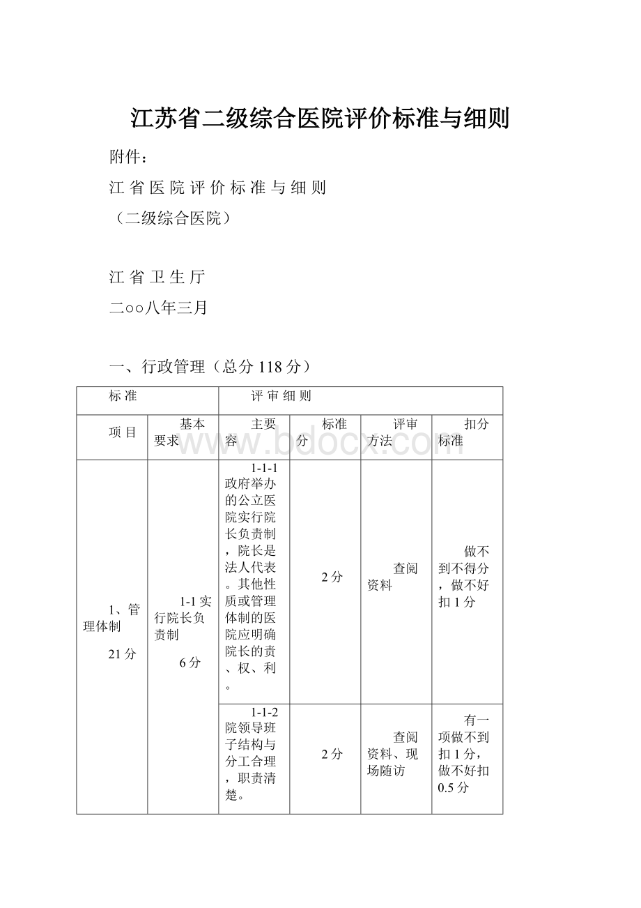 江苏省二级综合医院评价标准与细则.docx_第1页