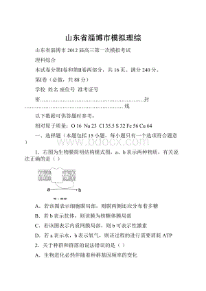 山东省淄博市模拟理综.docx