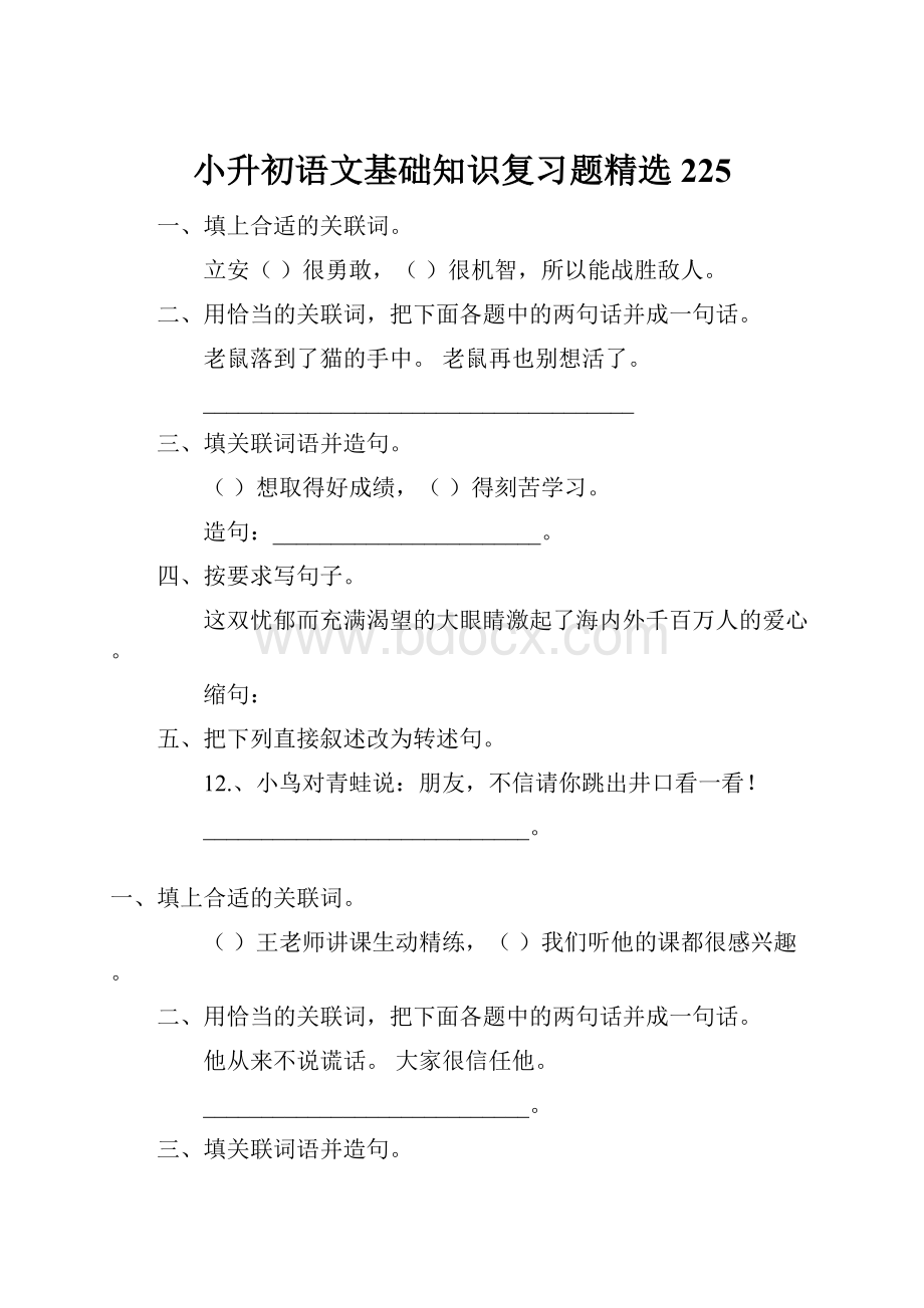 小升初语文基础知识复习题精选225.docx_第1页