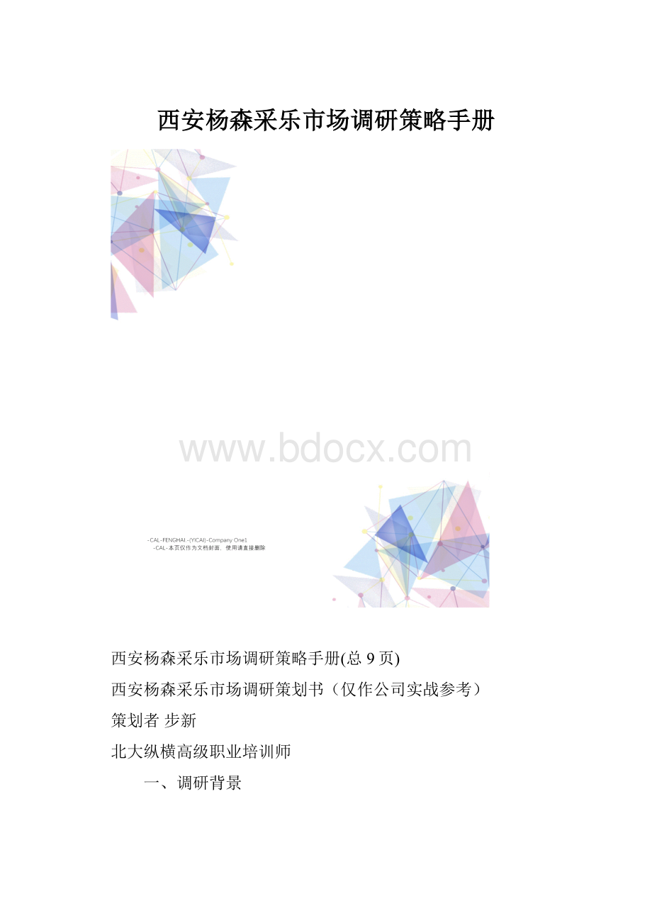 西安杨森采乐市场调研策略手册.docx