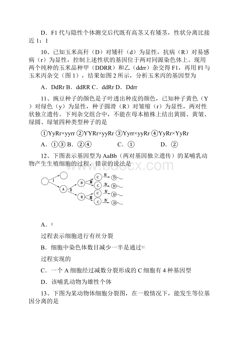 学年山东省青岛市西海岸新区胶南第一高级中学高一下学期月考生物试题.docx_第3页