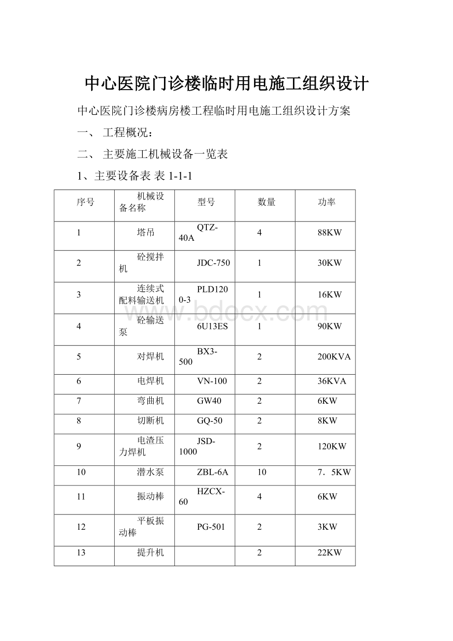 中心医院门诊楼临时用电施工组织设计.docx