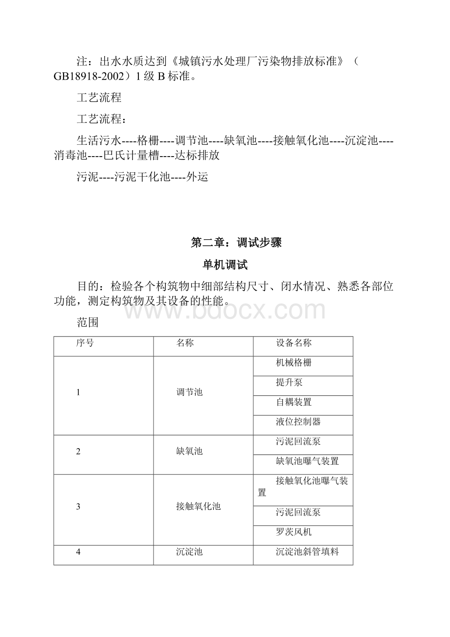 污水处理厂 一体化设备 调试方案.docx_第2页