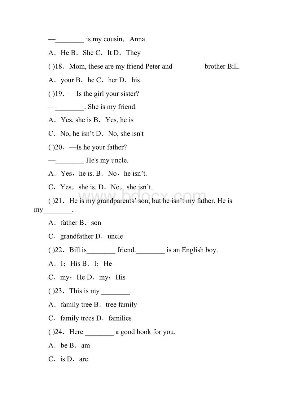 新目标七年级上册英语Unit 2 Section B 1a2c练习题及答案二.docx_第3页