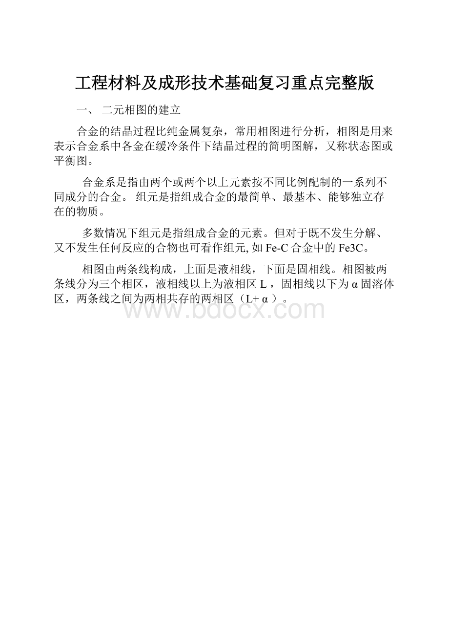 工程材料及成形技术基础复习重点完整版.docx_第1页