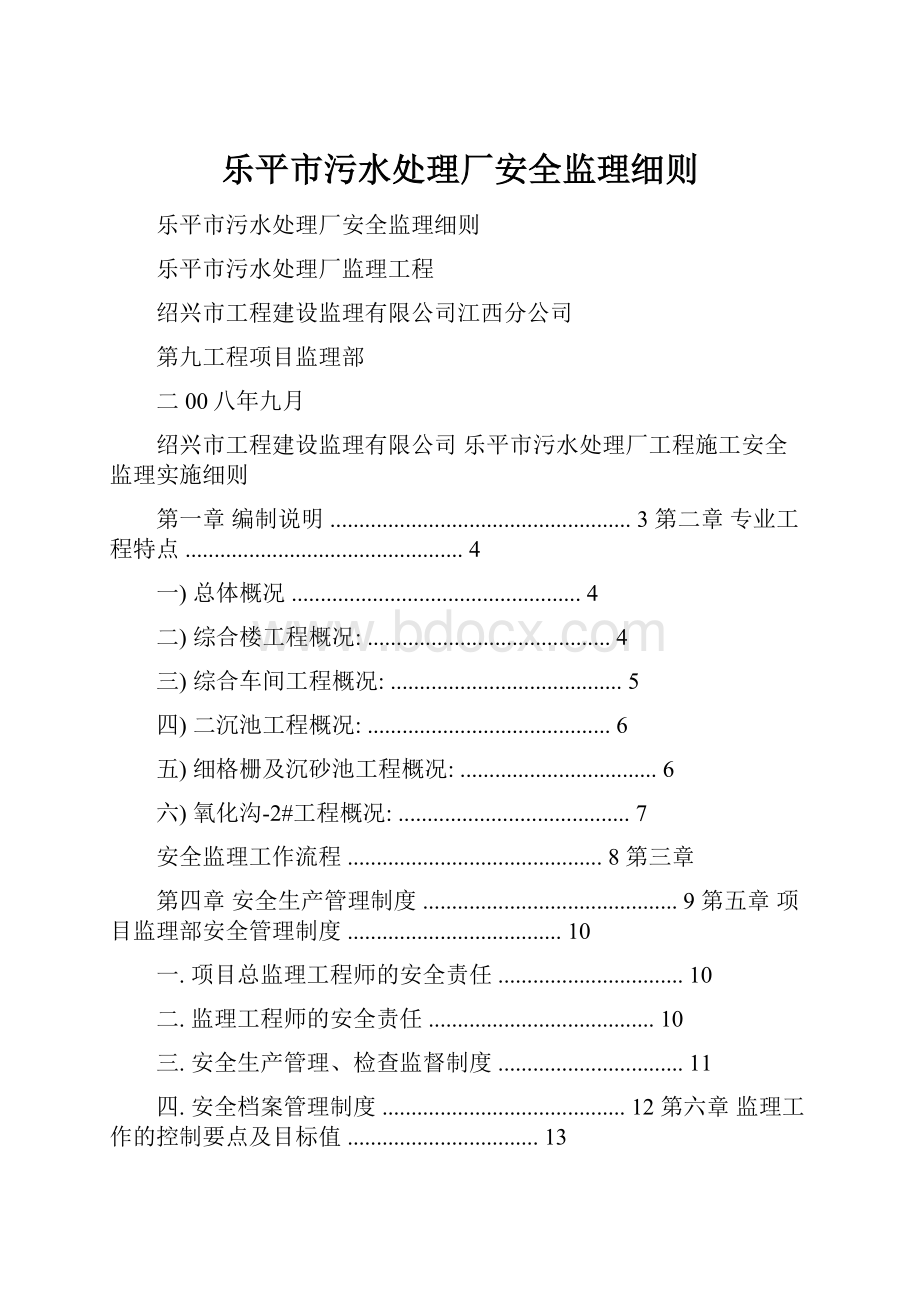 乐平市污水处理厂安全监理细则.docx