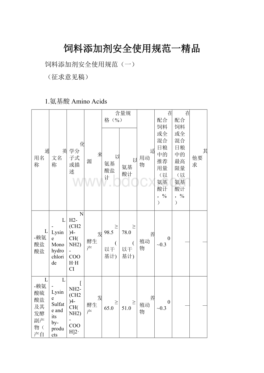 饲料添加剂安全使用规范一精品.docx_第1页