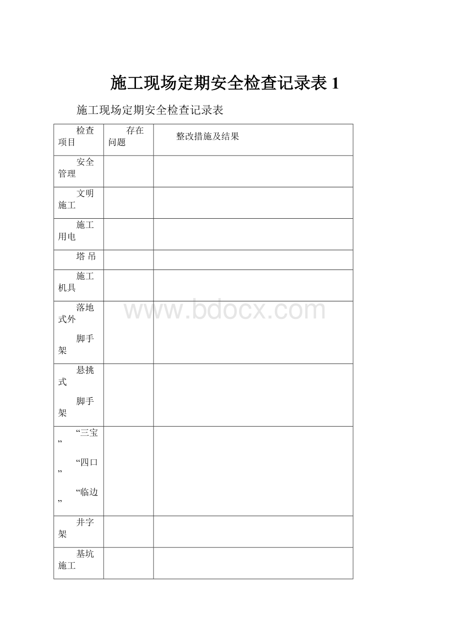 施工现场定期安全检查记录表1.docx