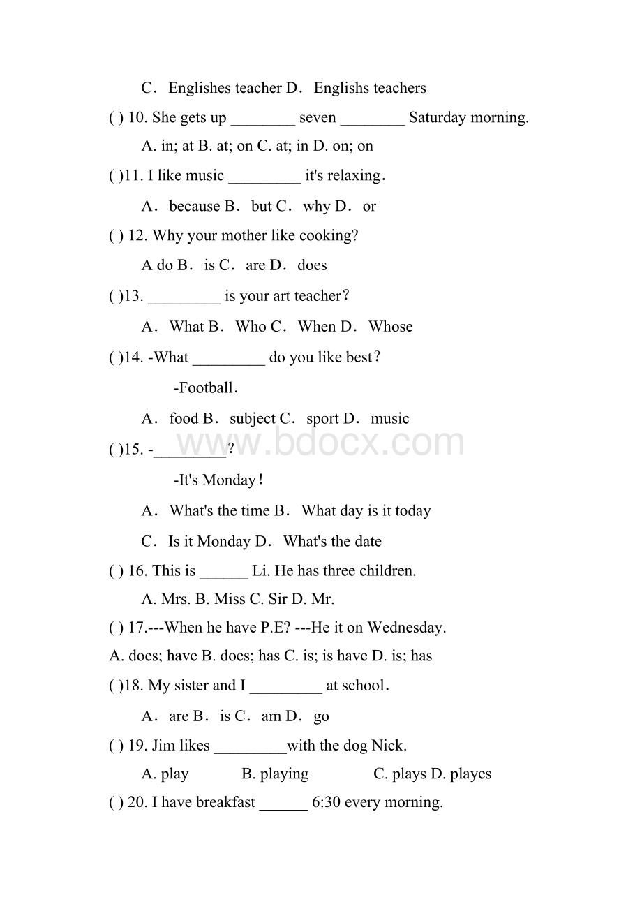 初一unit2my favorite subject is science 练习题.docx_第2页