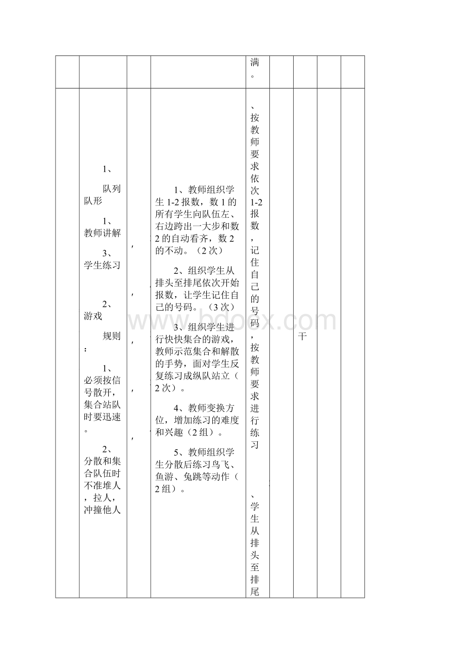 一年级体育教学队列与徒手操单元设计.docx_第3页