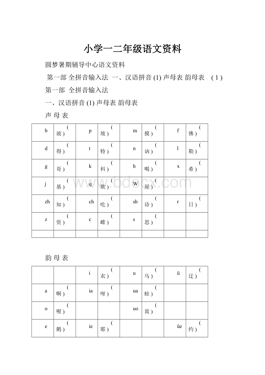 小学一二年级语文资料.docx_第1页