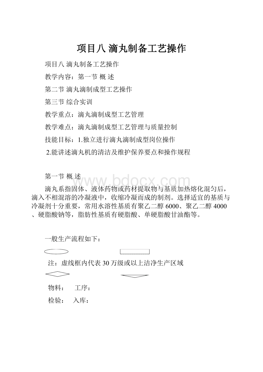 项目八 滴丸制备工艺操作.docx_第1页