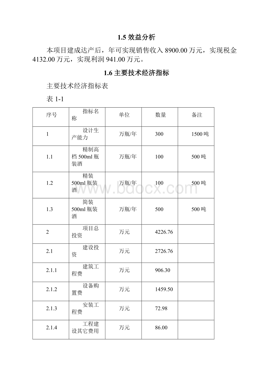 建设年产30010000瓶1500吨九龙泉系列白酒生产线项目可行性研究报告.docx_第3页