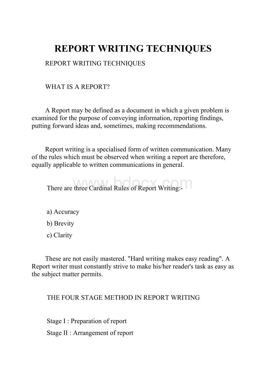 REPORT WRITING TECHNIQUES.docx_第1页