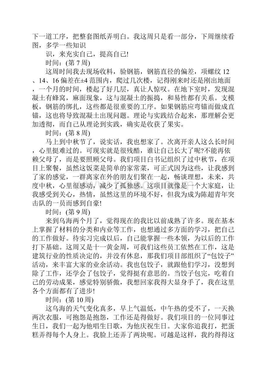 XX年材料员实习周记大全.docx_第3页