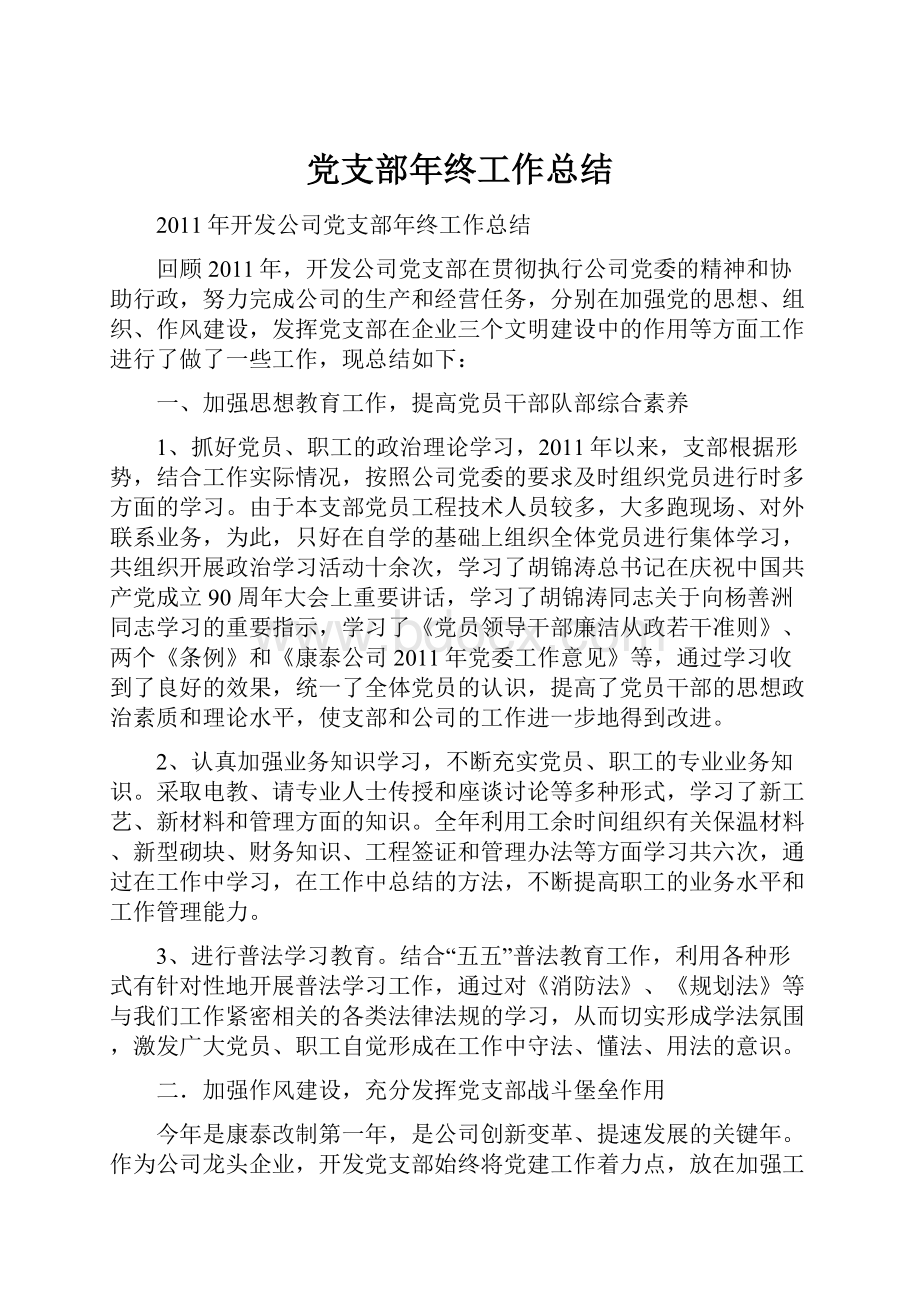 党支部年终工作总结.docx