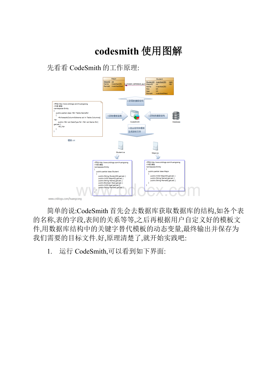 codesmith使用图解.docx