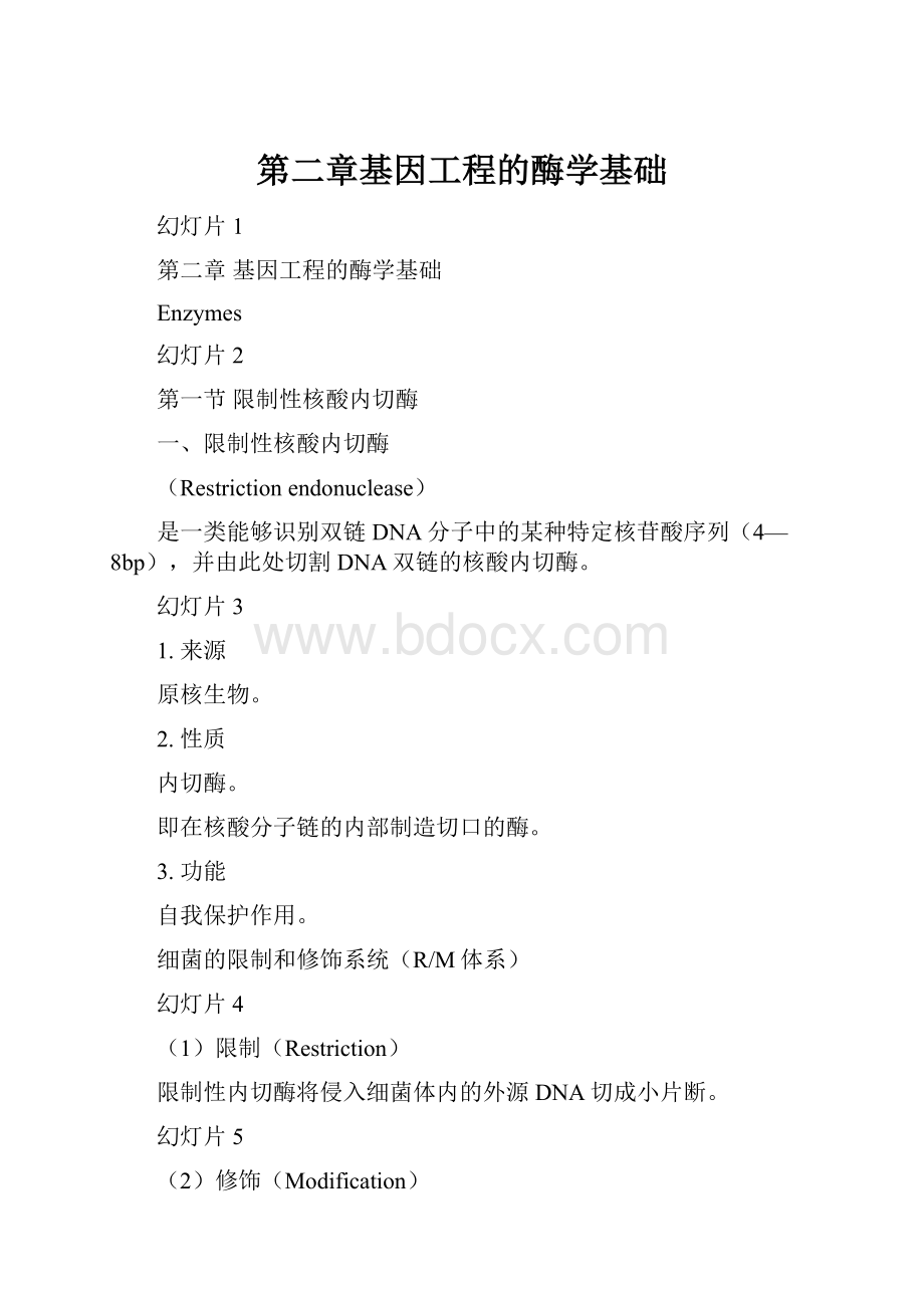 第二章基因工程的酶学基础.docx