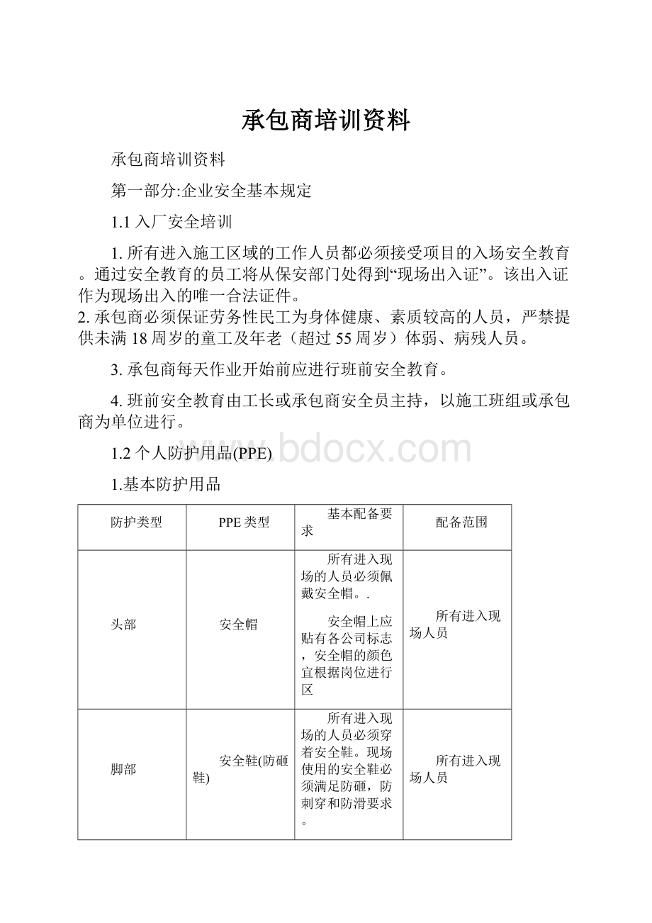 承包商培训资料.docx