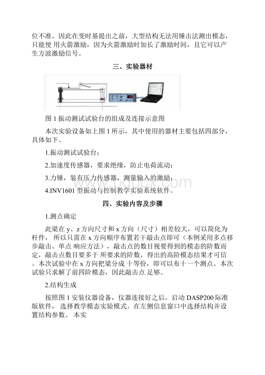 悬臂梁地振动模态实验报告材料.docx_第3页