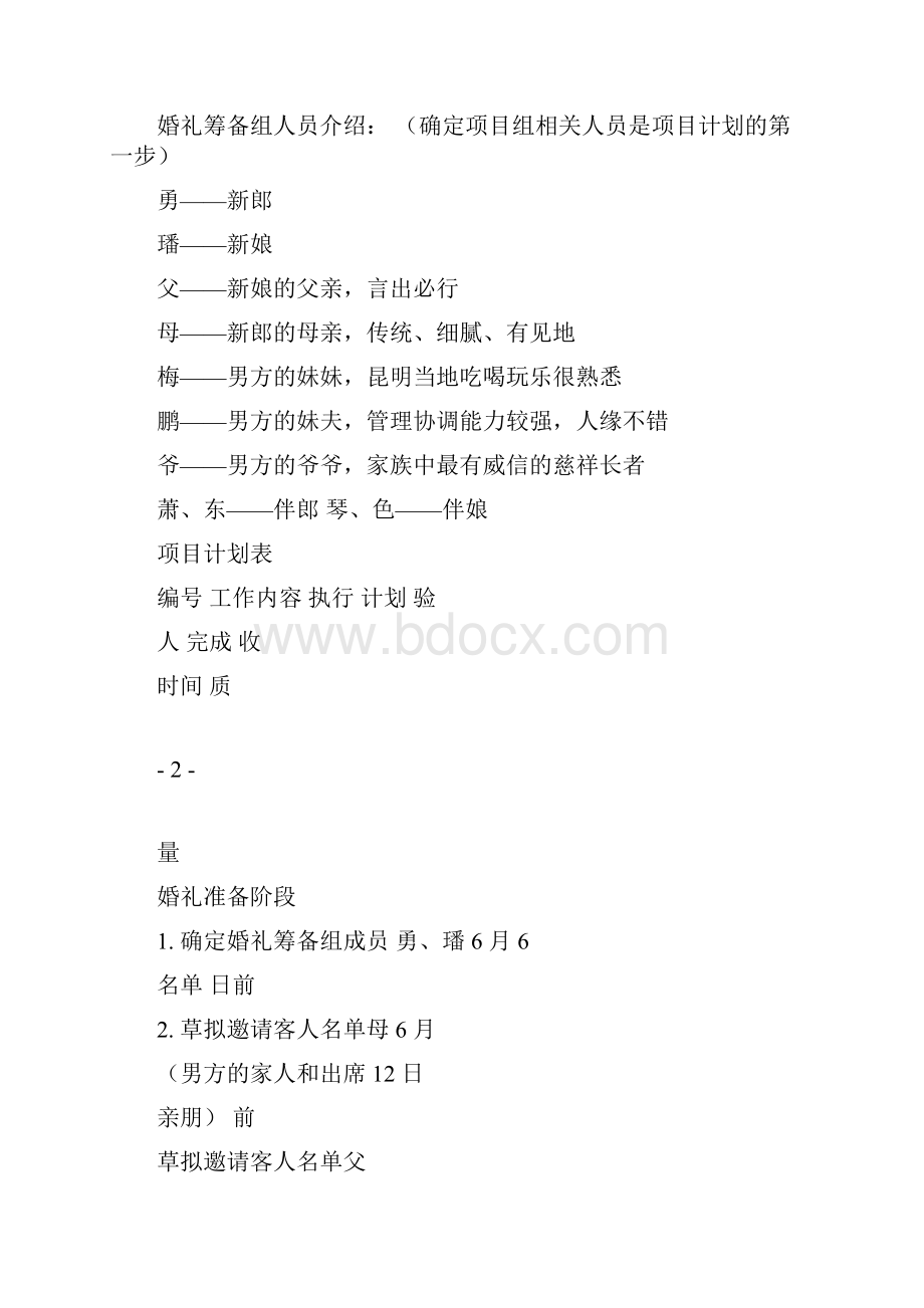 婚礼项目管理方案说明书doc.docx_第2页