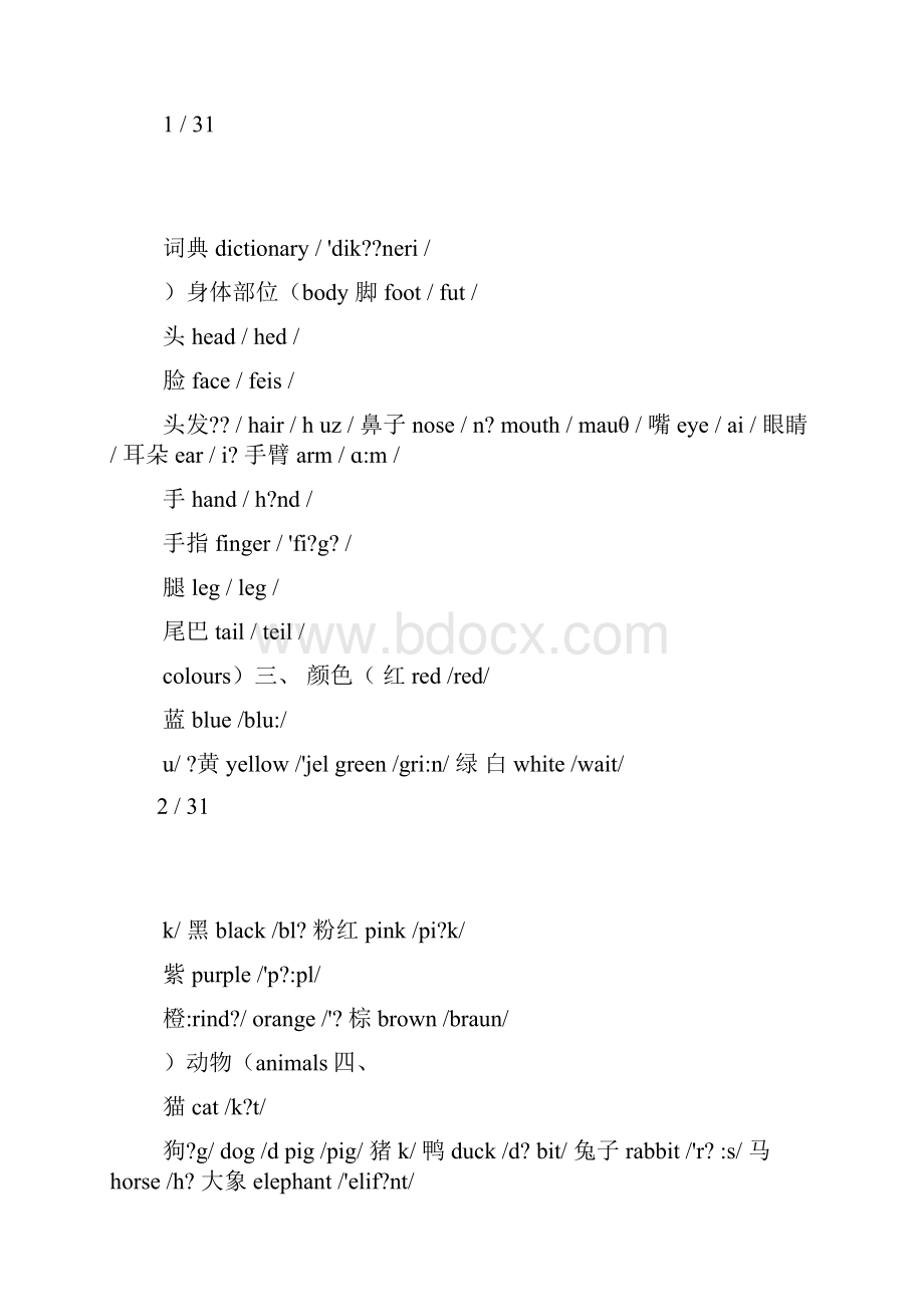 小学英语单词分类表大全A4完美打印版.docx_第2页