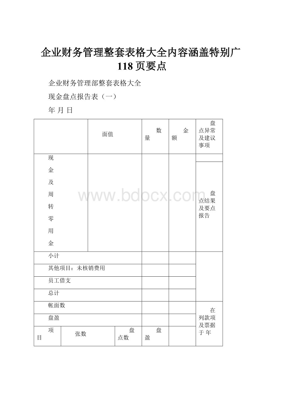 企业财务管理整套表格大全内容涵盖特别广118页要点.docx_第1页