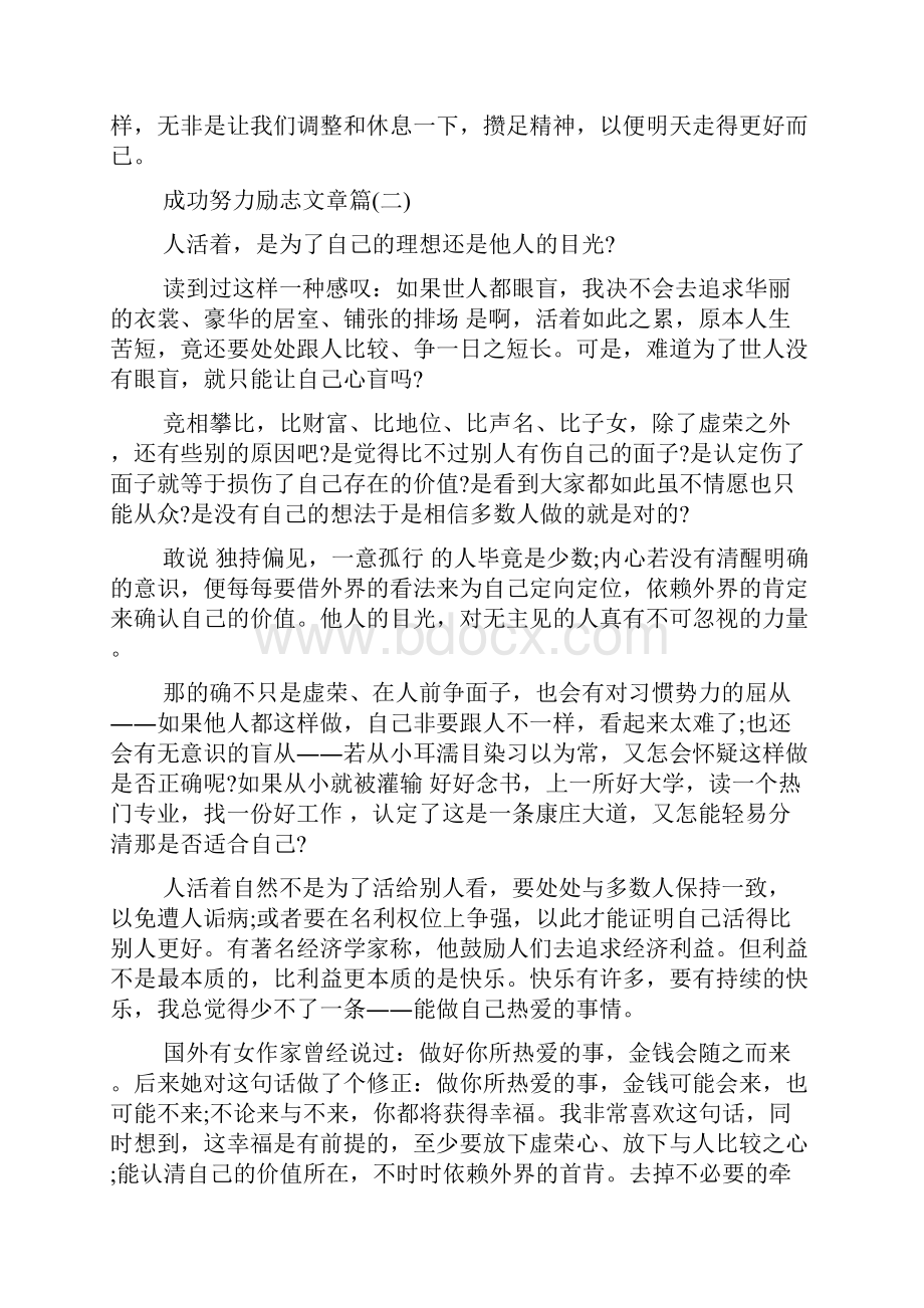 关于成功的努力工作励志文章5.docx_第2页