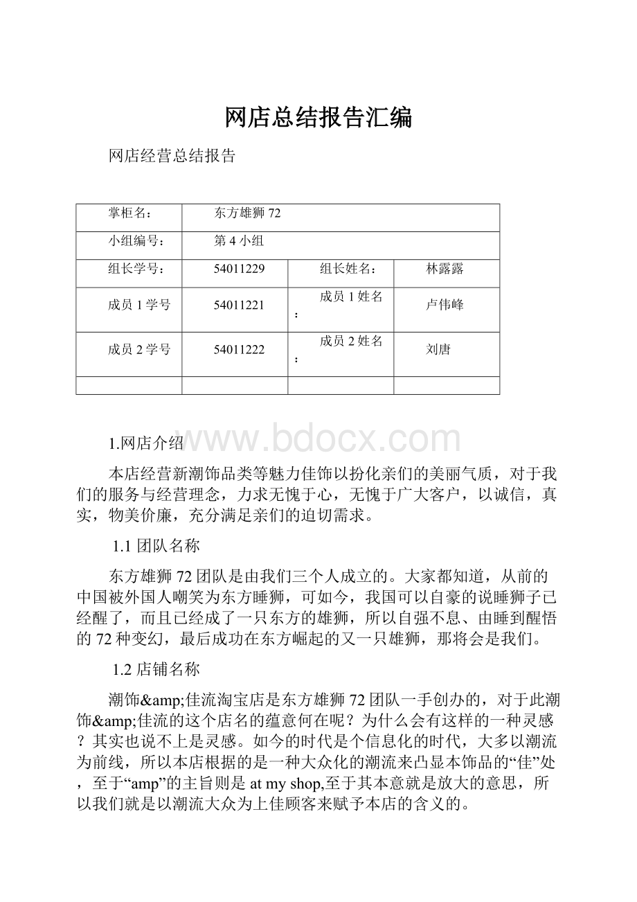 网店总结报告汇编.docx_第1页