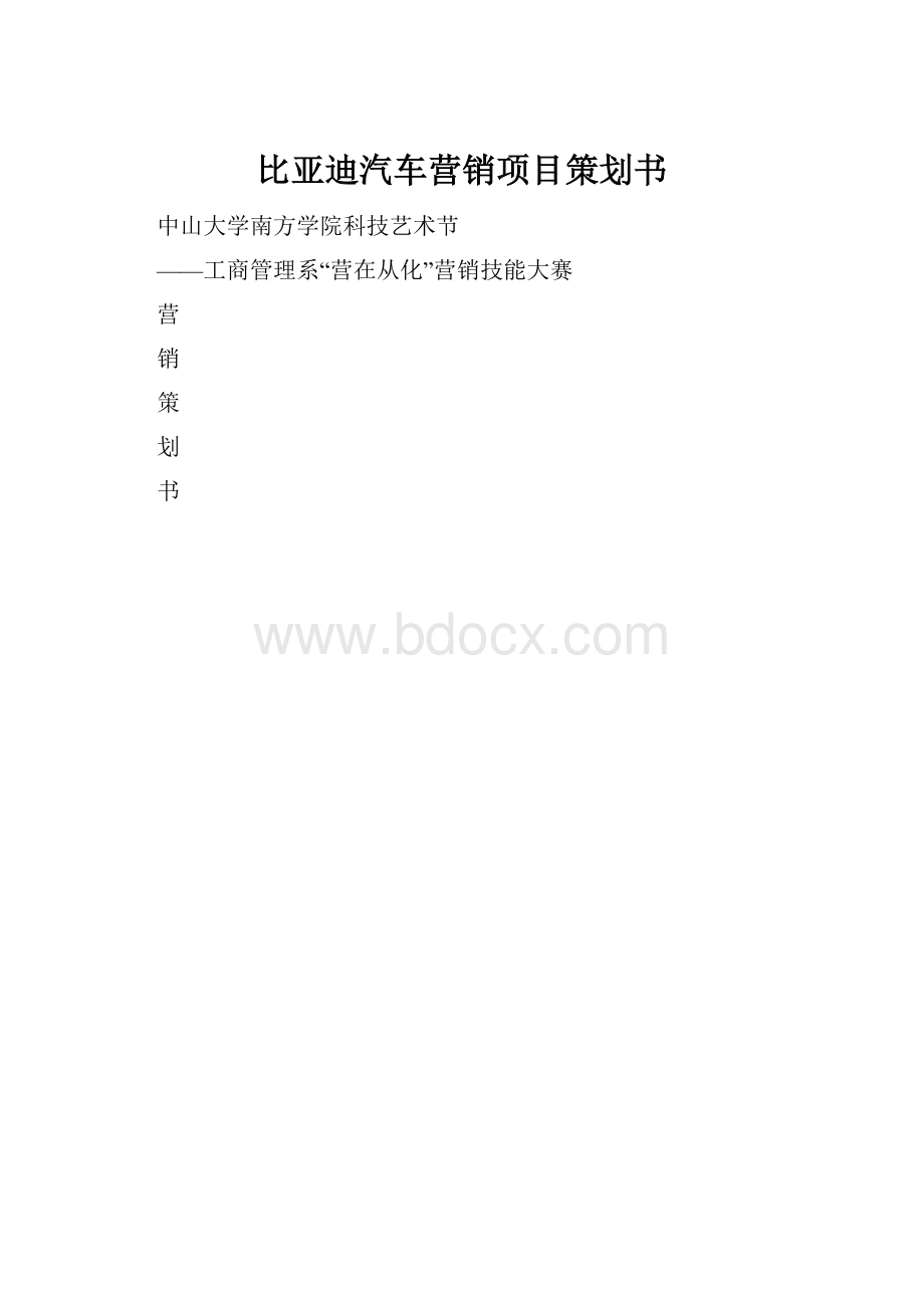 比亚迪汽车营销项目策划书.docx