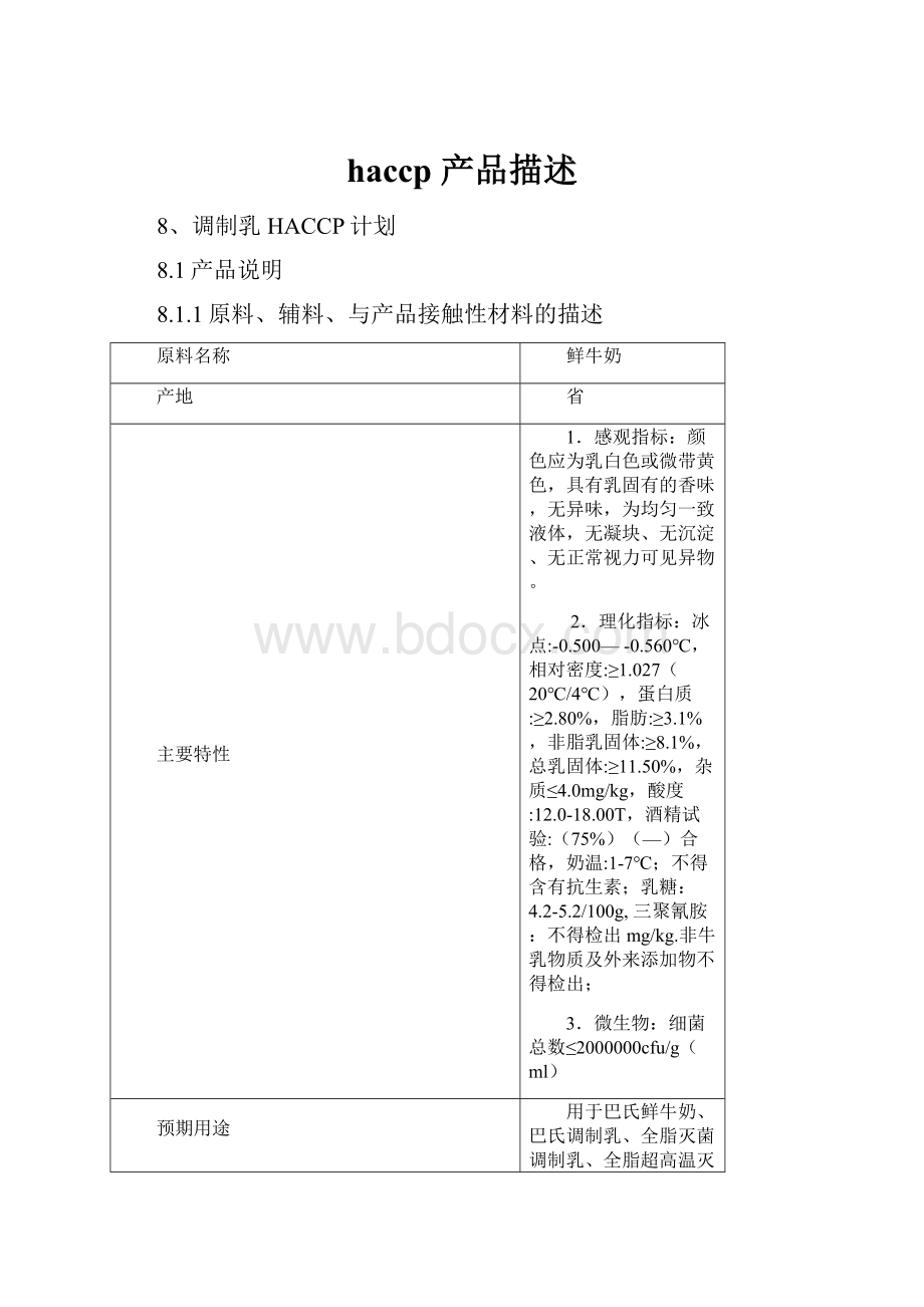 haccp 产品描述.docx_第1页