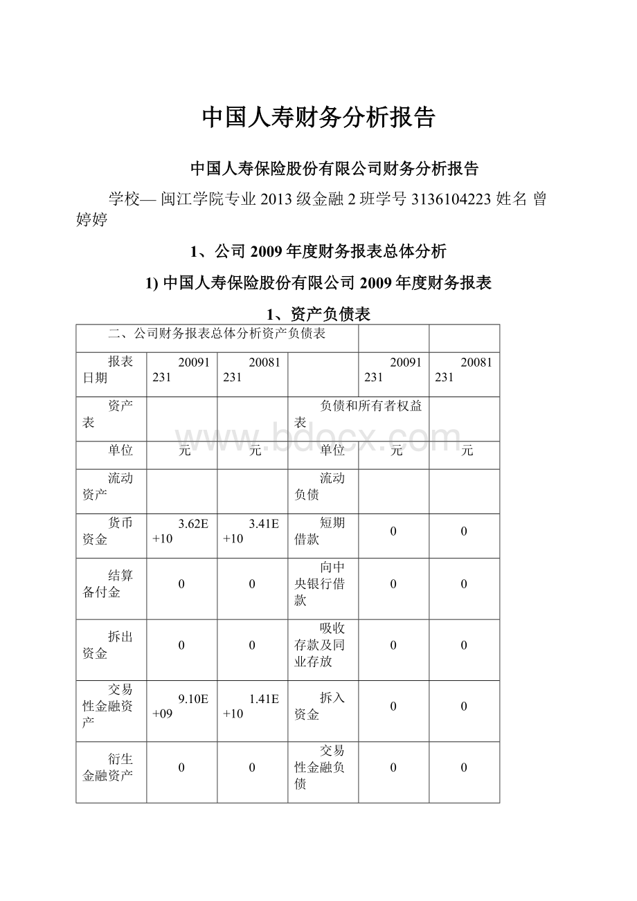 中国人寿财务分析报告.docx_第1页