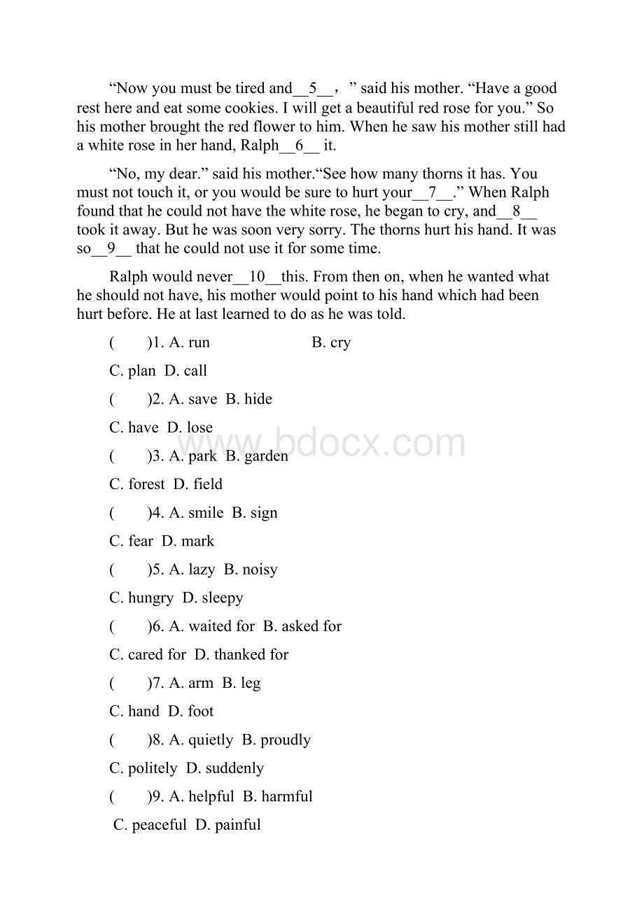 度中考英语总复习第3部分题型专练题型2完形填空及参考答案.docx_第3页